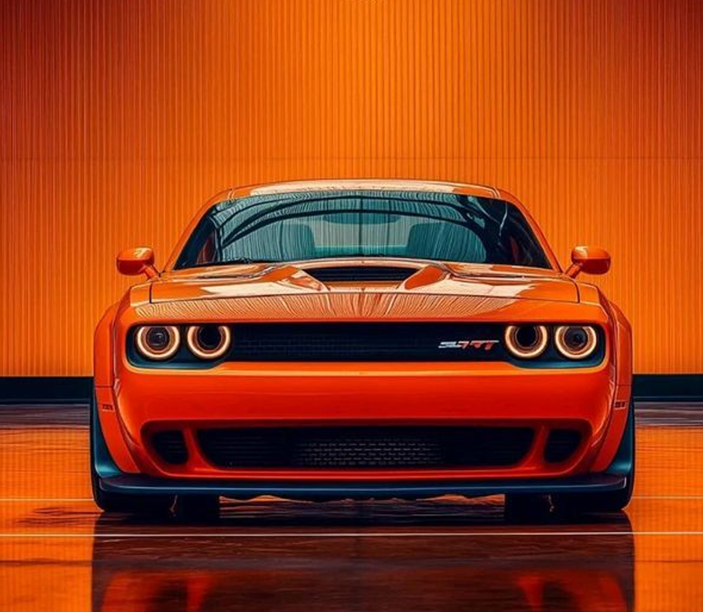 Orange Sports Car Front